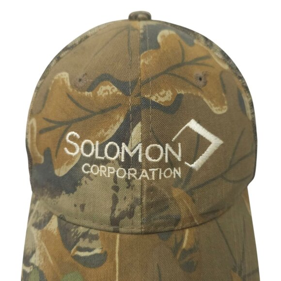 Solomon Corporation Mesh Camo Strapback Cap Hat Trucker Hunting Baseball - Picture 7 of 14